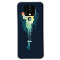 Tecno Camon 16 Kılıf HD Desen Baskılı Arka Kapak+Temperli Cam - City Bird Sky