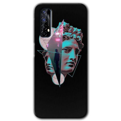 Realme 7 Kılıf HD Desen Baskılı Arka Kapak + Temperli Cam - Heykel