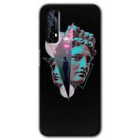 Realme 7 Kılıf HD Desen Baskılı Arka Kapak + Temperli Cam - Heykel