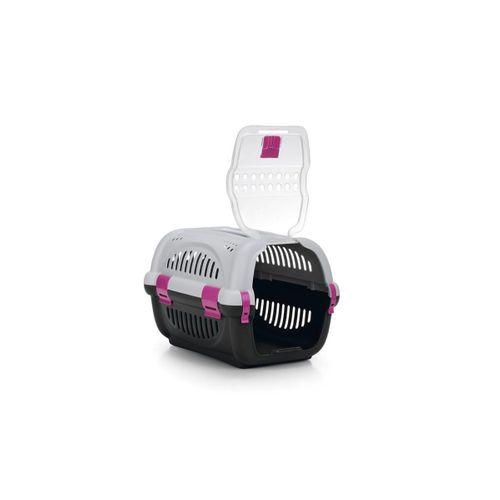 Beeztees Köpek veya Kedi Taşıma Kabı, Gri/Pembe, 51x34,5x33cm