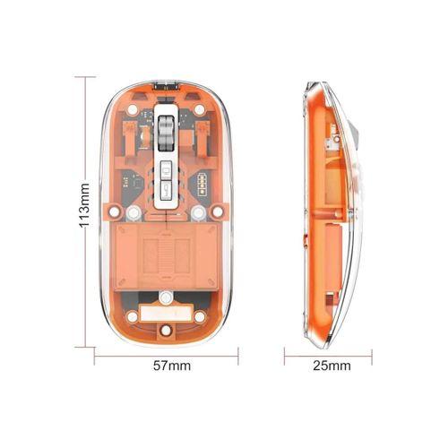 Mouse Fare Kablosuz Mouse Fare Şarjlı Bluetooth Sessiz 5 Tuşlu Şeffaf