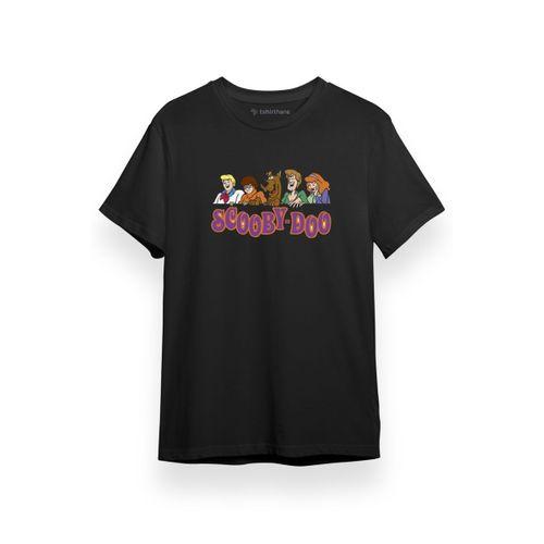 Scooby Doo Team Heads Logo Siyah Kısa kol Erkek Tshirt
