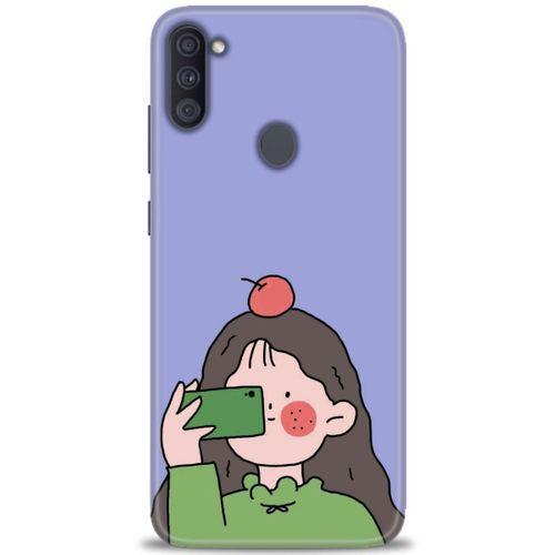 Samsung Galaxy A11 Kılıf HD Baskılı Kılıf - Yeşil Kız + Tam Ekran Koruyucu