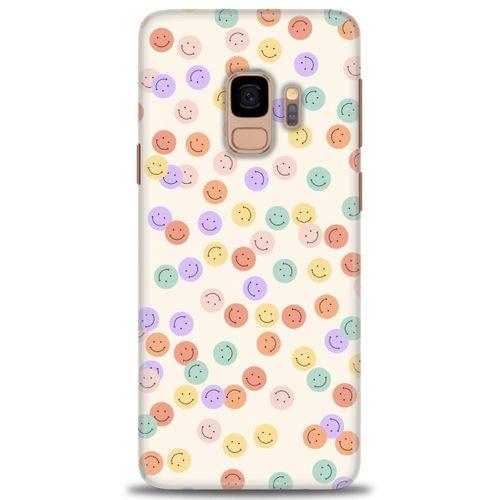 Samsung Galaxy S9 Kılıf HD Baskılı Kılıf - Gülen Yüzler + Tam Ekran Koruyucu