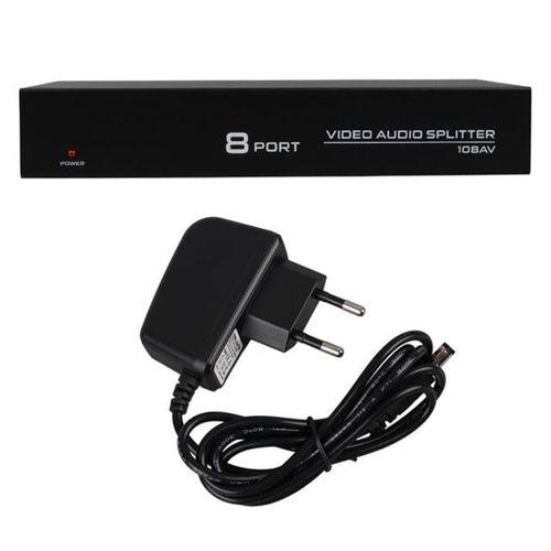 PowerMaster PM-4832 8 Port Video Stereo Audio Dağıtıcı Çoğaltıcı 1024X768-85HZ
