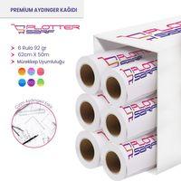 PlotterSarf® Plotter Aydınger (Çizim) Kağıdı  92gr  Rulo 62cm x 50mt (6 Rulo)