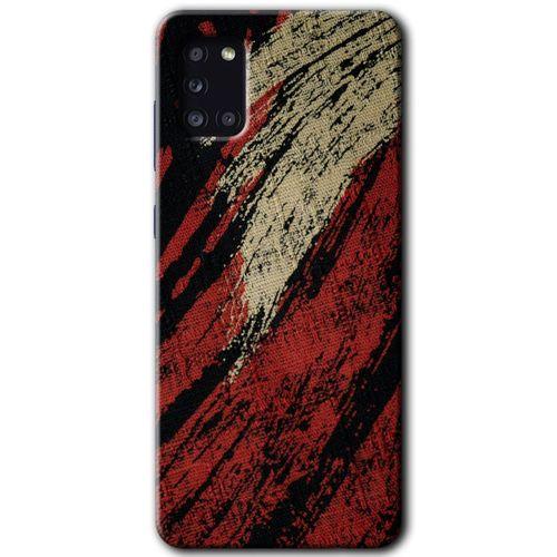 MRCİLETİSİM Samsung Galaxy A31 Kılıf HD Desen Baskılı Arka Kapak + Temperli Cam - Kumaş Deseni 6