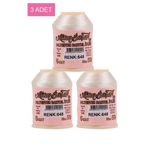 3 Adet Altınbaşak Oya ve Dantel İpi 20 gr - Royaleks - No: 648