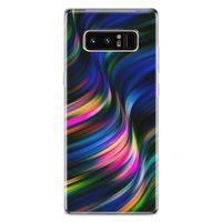 Samsung Galaxy Note 8 Kılıf Boya Dalgası Arka Kapak Koruma Desenli Full Koruyucu