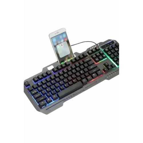 Işıklı  Q Klavye Mouse Seti Siyah   Klavye