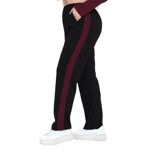 Melsay Butik Siyah Bordo Renk Bloklu Modal Kadın Eşofman Takımı