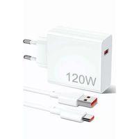 120w Şarj Aleti Hızlı Çift Turbo Şarj Aleti Seti Beyaz