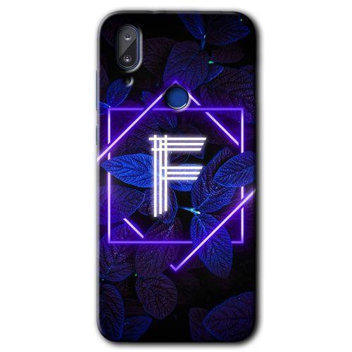 Vestel E5 Kılıf HD Desen Baskılı Arka Kapak - Dark Neon Yaprak F Harfi