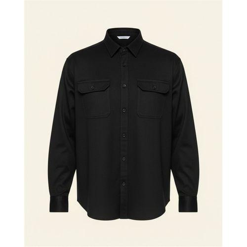 Çift Cepli İnce Fitilli Erkek Kadife Gömlek - Siyah