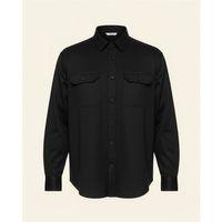 Çift Cepli İnce Fitilli Erkek Kadife Gömlek - Siyah