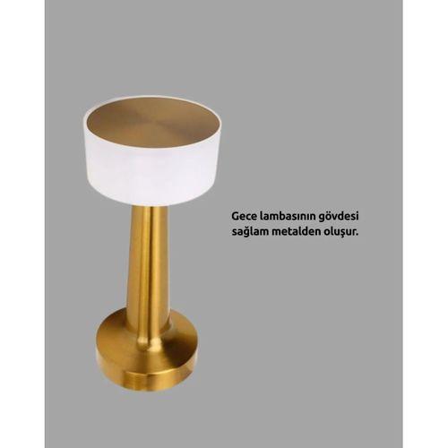 Touch Gece Lambası – Dokunmatik Kontrol, Kablosuz Kullanım, Metal Gövde