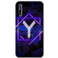 Huawei Y8P Kılıf Kapak - Dark Neon Yaprak Y Harfi +Hayalet Ekran Yandan Gözükmez