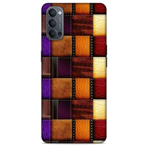 Oppo Reno 4 Kılıf Patchwork (44) Tough Armor Kılıf Mor Kahve