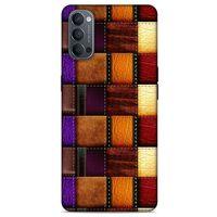 Oppo Reno 4 Kılıf Patchwork (44) Tough Armor Kılıf Mor Kahve