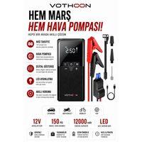12000 Mah Akıllı Akü Takviye Ve Dijital Hava Pompası Akım Korumalı