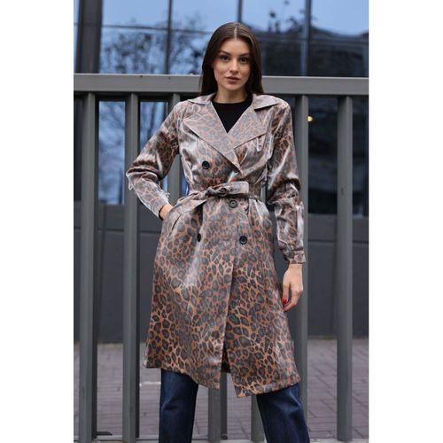 5853 Kruvaze Yaka Trençkot - M. Taba