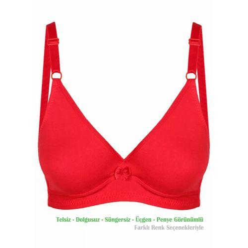 Alışveriş Meydanı Kadın Kırmızı Basic Üçgen Penye Sütyen