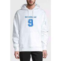 Riverdale 9 Baskılı Beyaz Erkek Kapşonlu Sweatshirt