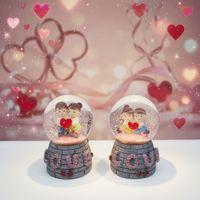 Işıklı Mini Kar Küresi - Love Tasarımlı - Pilli - Romantik Hediyelik - Dekoratif Obje