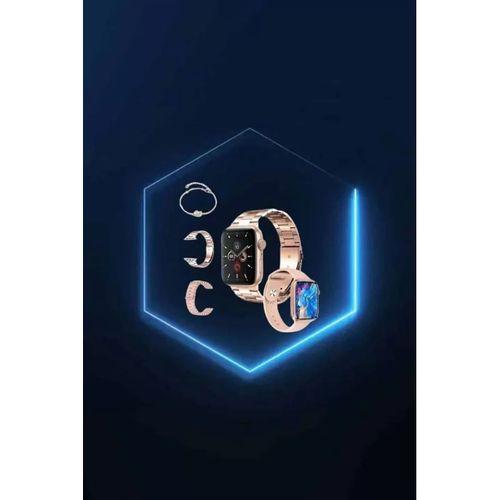 Yeni Nesil Pembe Dokunmatik Ekran Akıllı Saat Ve  Kulaklığı Kablosuz Bluetooth Kulaklık