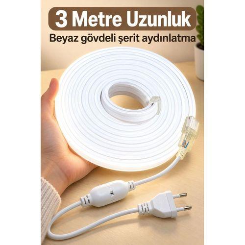 Fişli Şerit Aydınlatma Beyaz Işık 3 Metre