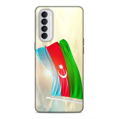 Oppo Reno 4 Pro Uyumlu Kılıf Azarbaijan (7) Telefon Kılıfı Gökyüzü Bayrak