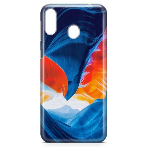 Samsung Galaxy M20 Kılıf Turuncu Kanyon Arka Kapak Koruma Desenli Full Koruyucu