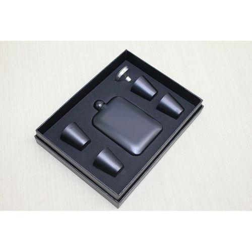 4 Shot Bardaklı Matara Seti Siyah