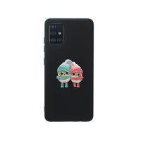 Samsung A51 Bereli Baykuş Premium Silikonlu Siyah Telefon Kılıfı