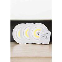 Spot Lamba Led Işık 3'lü Uzaktan Kumandalı Pilli Yapışkanlı Kablosuz