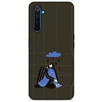 Oppo Realme 6 Kılıf Depresyon (33) Hybrid Kılıf Kahve Toz Pembe