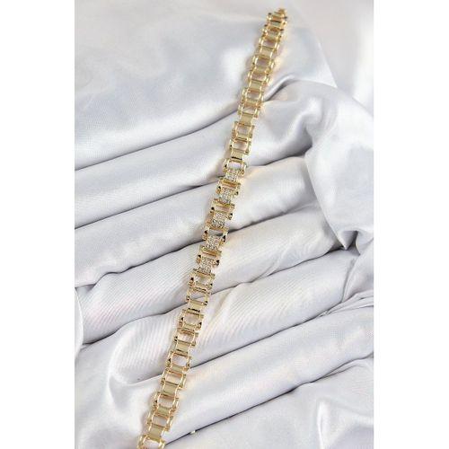 Pirinç Zirkon Taşlı Parçalı Model Gold Renk Kadın Bileklik