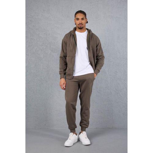 İçi Peluş Üç İplik Kumaş Oversize Fermuarlı Kapüşonlu Sweatshirt - Kapari