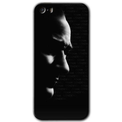 iPhone 5 Kılıf HD Desen Baskılı Arka Kapak - Atam İzindeyiz + Kırılmaz Cam