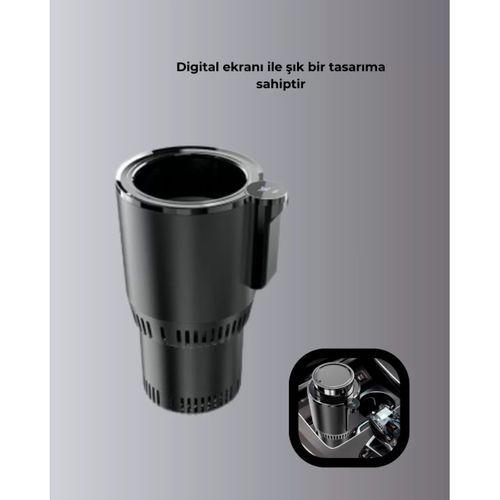 Dijital Ekranlı Akıllı Bardaklık Araç İçi Termal Isıtıcı Soğutucu