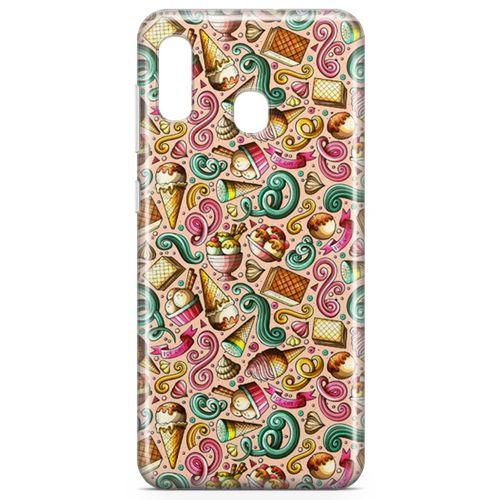 Samsung Galaxy A20 Kılıf Gelato Dondurma Arka Kapak Koruma Desenli Full Koruyucu