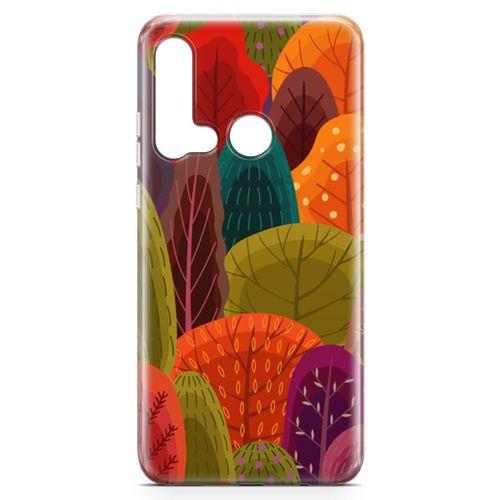 Huawei P20 Lite 2019 Kılıf Renkli Orman Arka Kapak Koruma Desenli Full Koruyucu