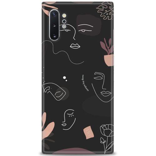 Samsung Galaxy Note 10 Plus Kılıf HD Baskılı Kılıf - Siyah Silüet + Tam Ekran Koruyucu