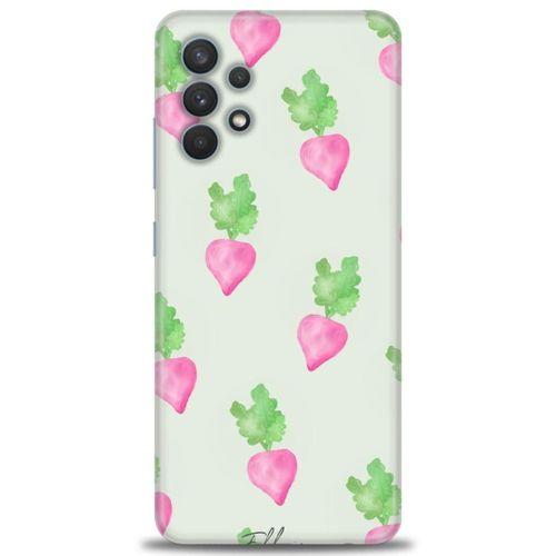 Samsung Galaxy A32 Kılıf HD Baskılı Kılıf - Pembe Havuçlar + Tam Ekran Koruyucu