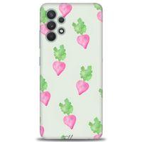 Samsung Galaxy A32 Kılıf HD Baskılı Kılıf - Pembe Havuçlar + Tam Ekran Koruyucu