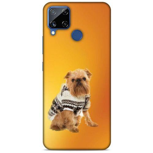 Oppo Realme C15 Kılıf Köpek Kıyafetleri (28) Arka Kapak Brüksel Griffonu Hırka