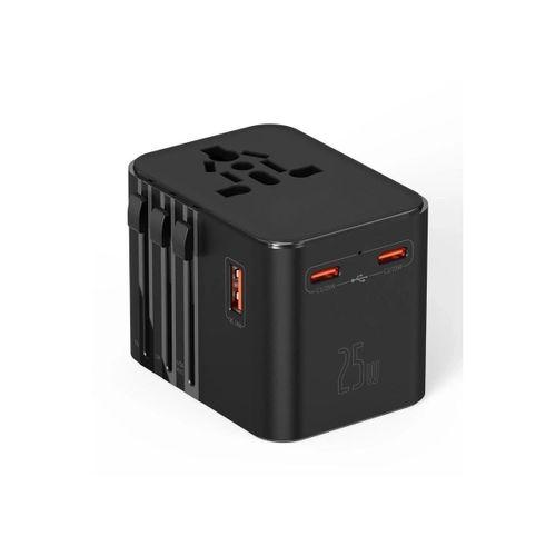 25w Evrensel Seyahat Adaptörü, Eu us uk au Priz Dönüştürücü, 1x Usb, 2x Type-c Hızlı Şarj