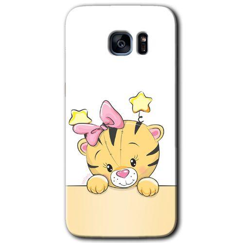 Galaxy S7 Edge Kılıf HD Desen Baskılı Arka Kapak - Sevimli Kedi