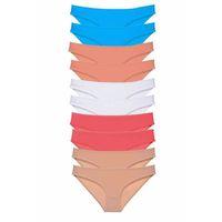 10 adet Süper Eko Set Likralı Kadın Slip Ten Beyaz Pudra Fuşya Mavi