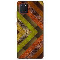 Samsung Galaxy Note 10 Lite Kılıf Patchwork (10) Full Koruma Kılıfı Yeşil Turuncu
